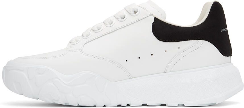 Alexander McQueen White  Black Court Trainer Sneakers - Picture 4