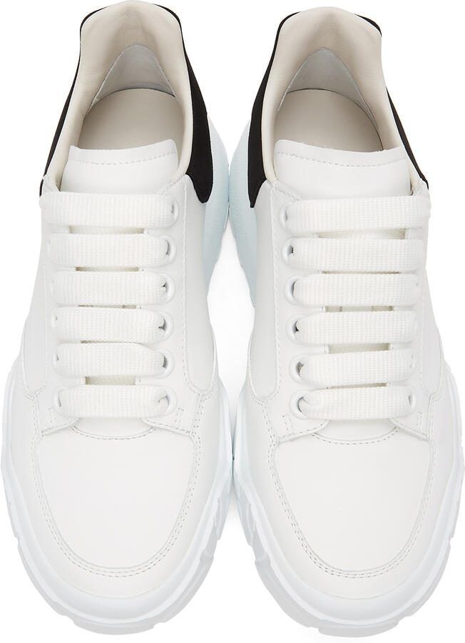 Alexander McQueen White  Black Court Trainer Sneakers
