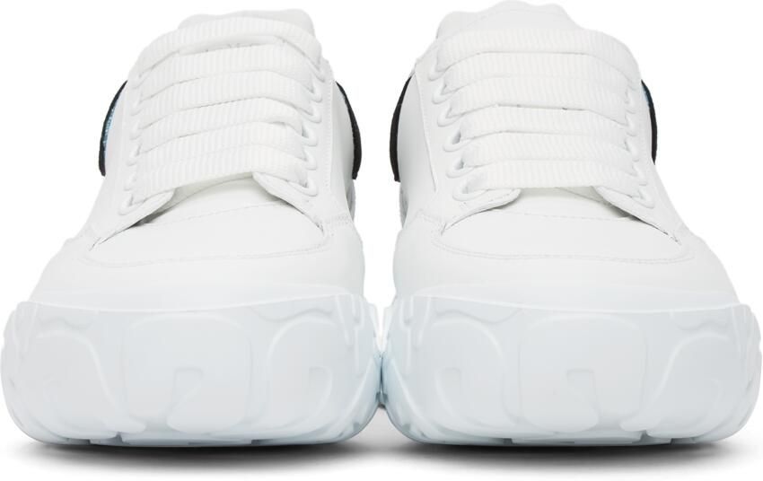 Alexander McQueen White  Black Court Trainer Sneakers - Picture 3