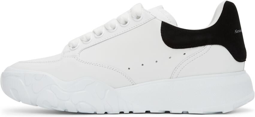 Alexander McQueen White  Black Court Trainer Sneakers - Picture 4