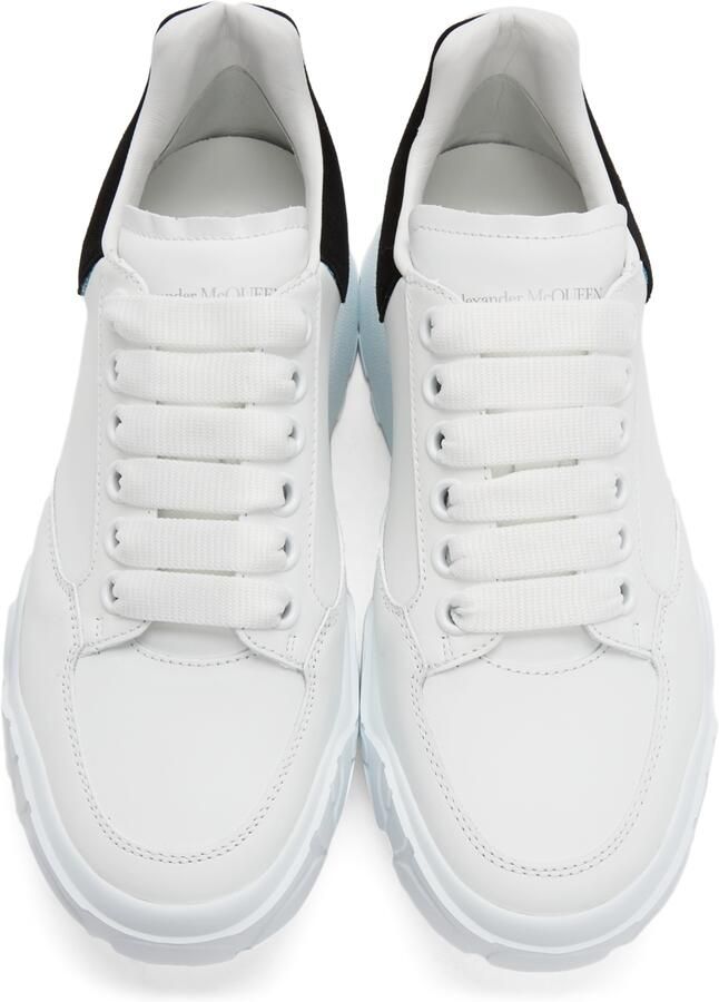 Alexander McQueen White  Black Court Trainer Sneakers