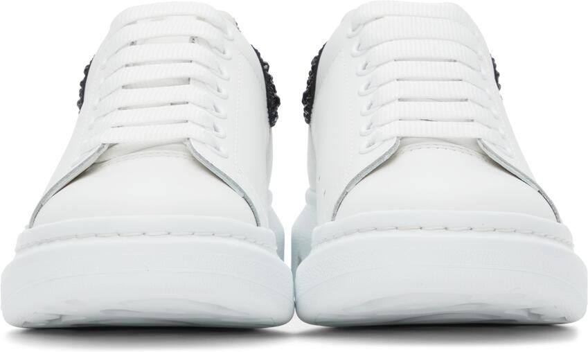 Alexander McQueen White  Black Embellished Oversized Sneakers - Picture 5