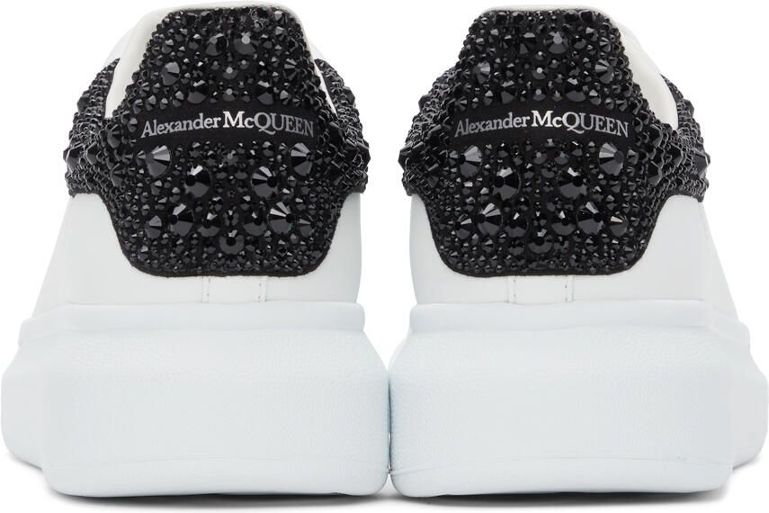 Alexander McQueen White  Black Embellished Oversized Sneakers - Picture 2