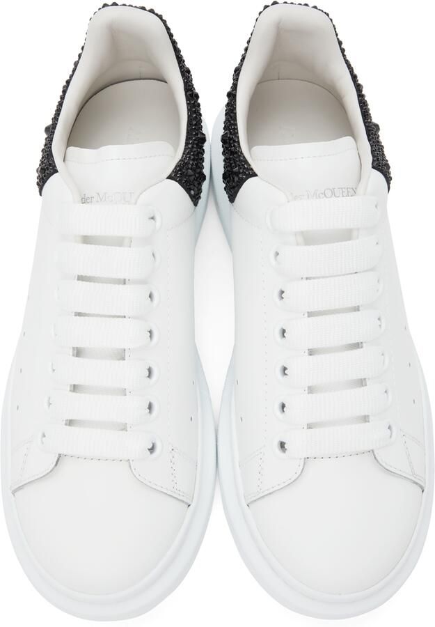 Alexander McQueen White  Black Embellished Oversized Sneakers