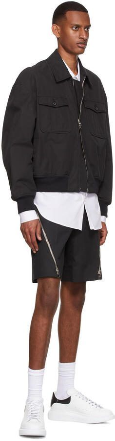 Alexander McQueen White  Black Oversized Sneakers - Picture 4