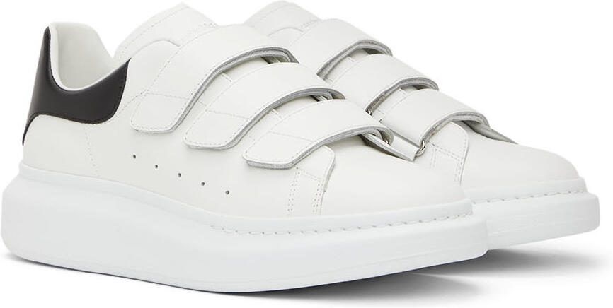 Alexander McQueen White  Black Oversized Triple Strap Sneakers - Picture 2