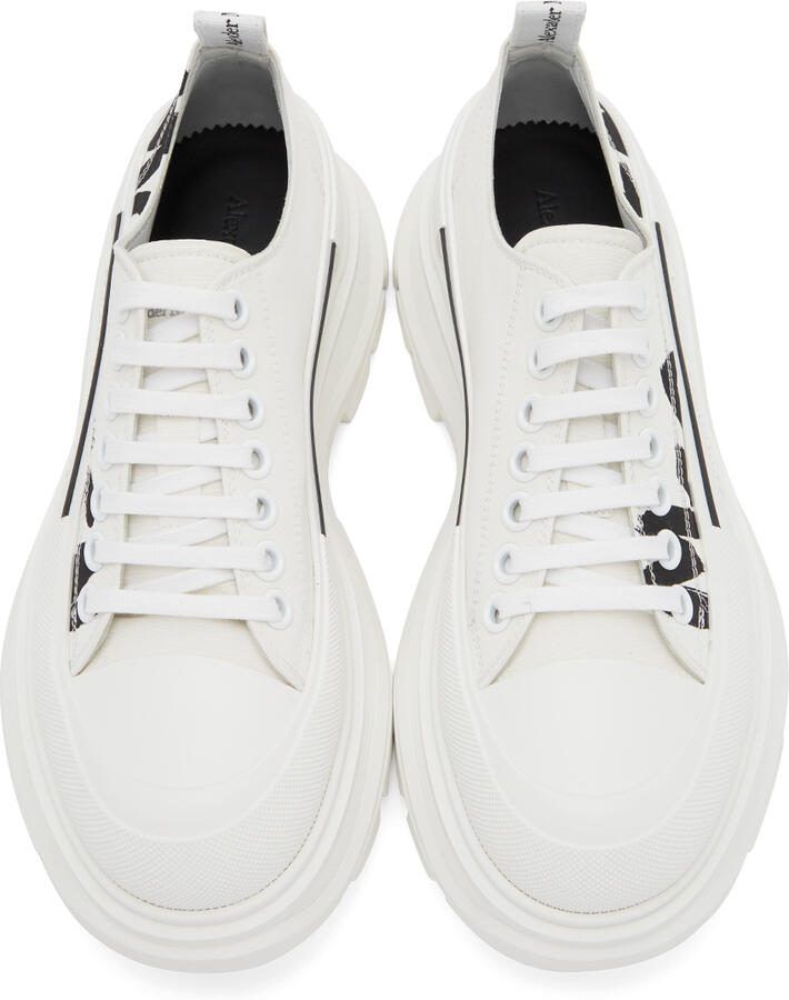 Alexander McQueen White  Black Tread Slick Graffiti Sneakers