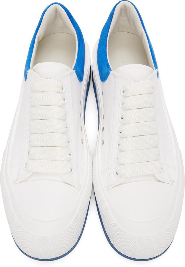 Alexander McQueen White  Blue Deck Plimsoll Sneakers