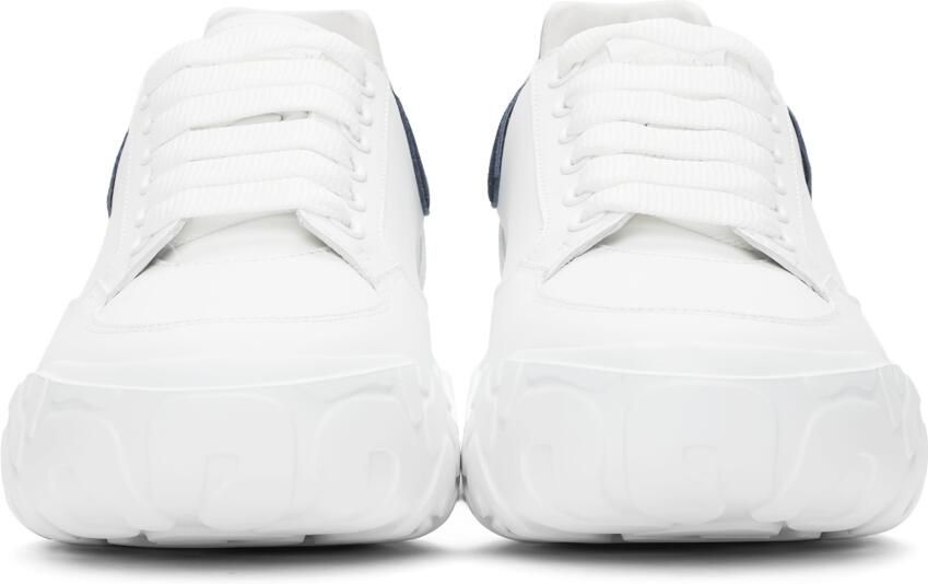 Alexander McQueen White  Blue New Court Sneakers - Picture 3