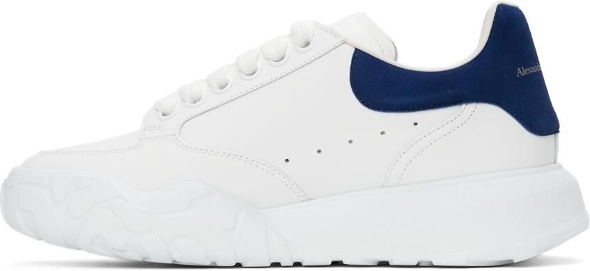 Alexander McQueen White  Blue New Court Sneakers - Picture 4