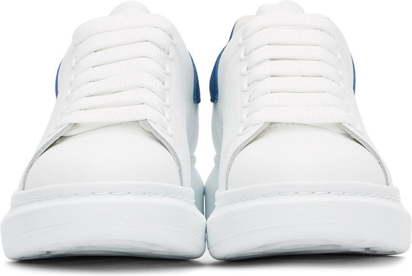 Alexander McQueen White  Blue Oversized Sneakers - Picture 3