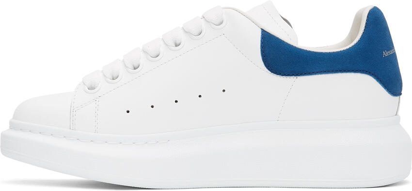 Alexander McQueen White  Blue Oversized Sneakers - Picture 4