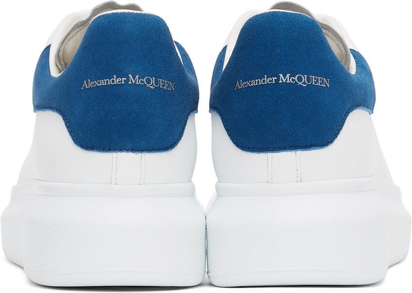 Alexander McQueen White  Blue Oversized Sneakers - Picture 2