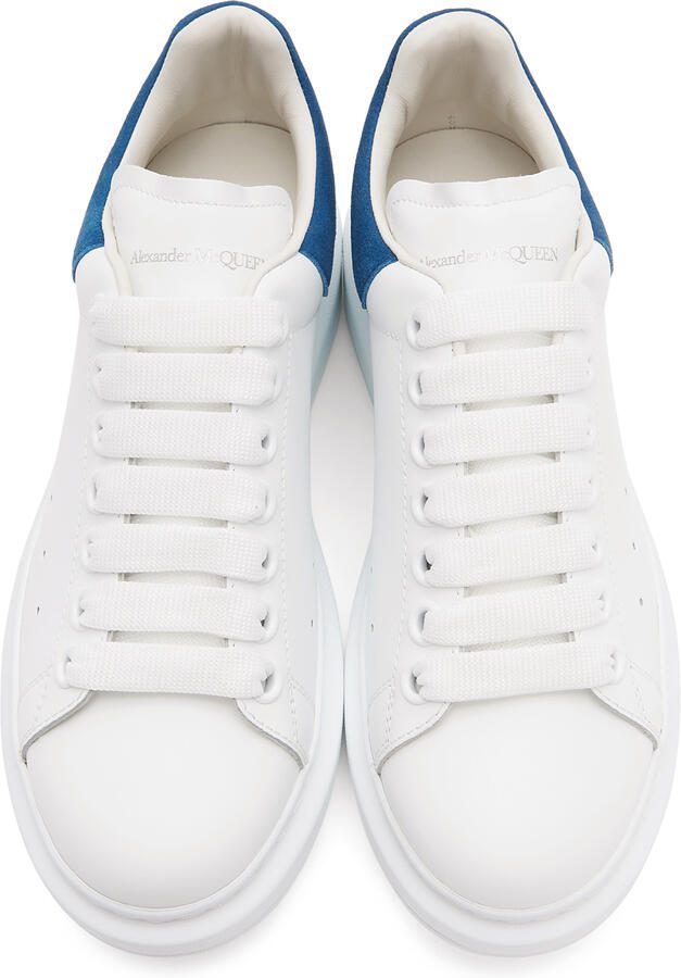 Alexander McQueen White  Blue Oversized Sneakers