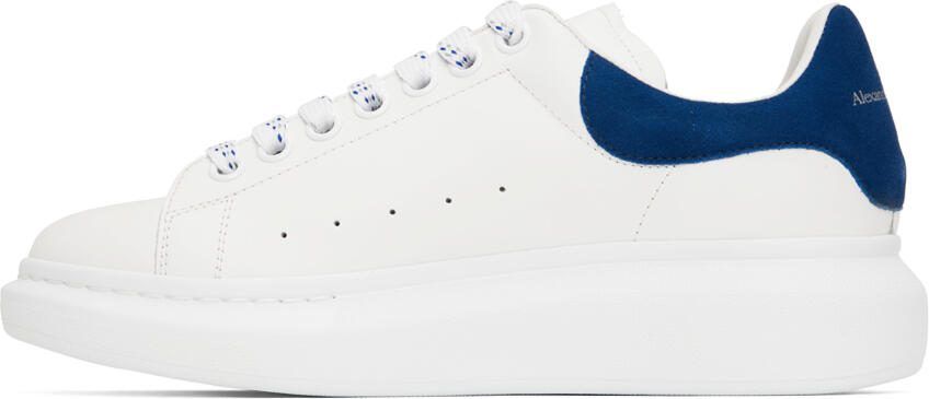 Alexander McQueen White  Blue Oversized Sneakers - Picture 4