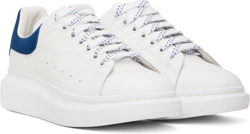 Alexander McQueen White  Blue Oversized Sneakers - Picture 2