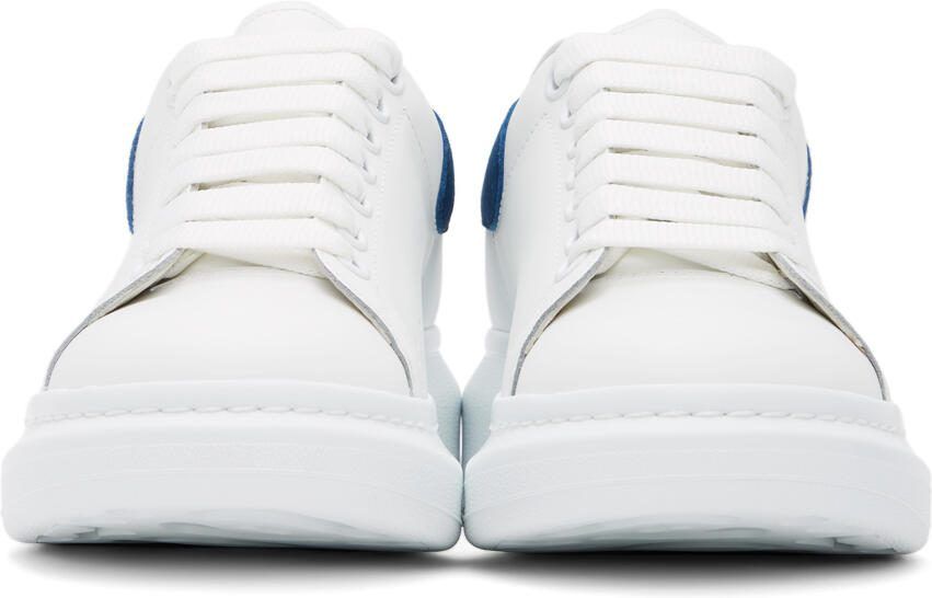 Alexander McQueen White  Blue Oversized Sneakers - Picture 3