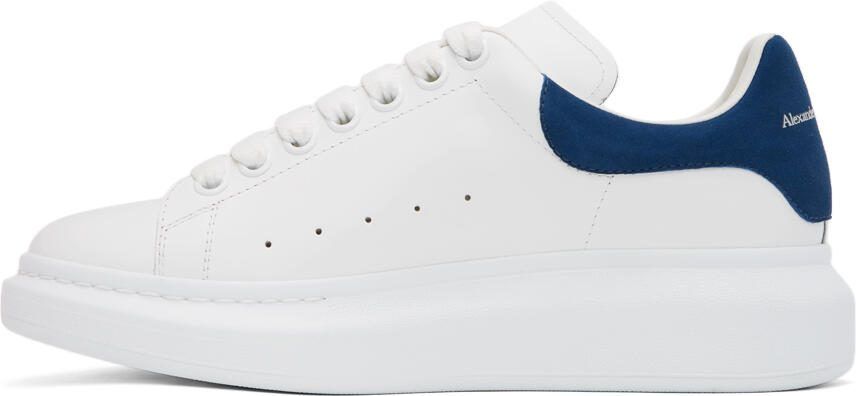 Alexander McQueen White  Blue Oversized Sneakers - Picture 4