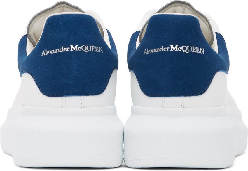 Alexander McQueen White  Blue Oversized Sneakers - Picture 2