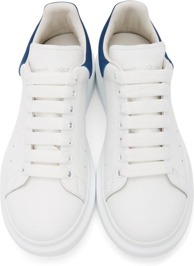 Alexander McQueen White  Blue Oversized Sneakers