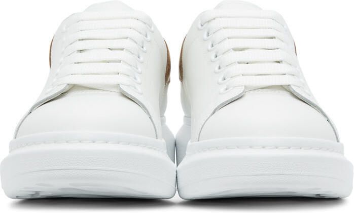 Alexander McQueen White  Gold Oversized Sneakers - Picture 3