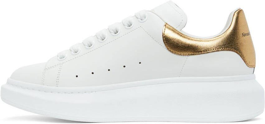 Alexander McQueen White  Gold Oversized Sneakers - Picture 2
