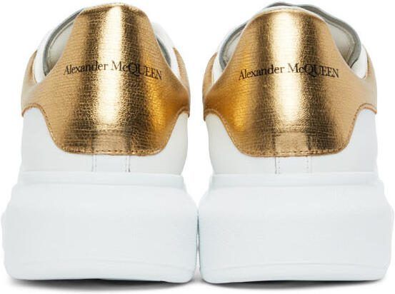 Alexander McQueen White  Gold Oversized Sneakers - Picture 4