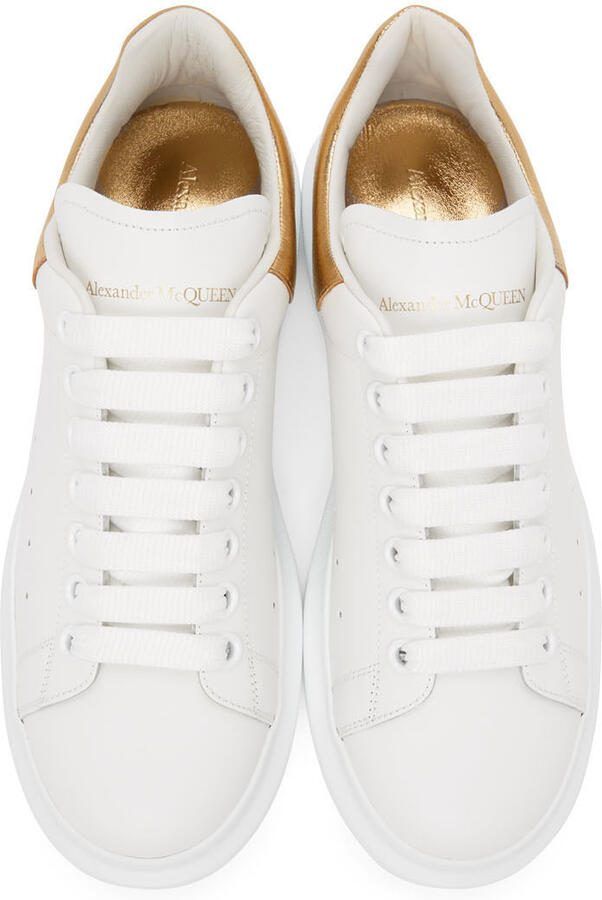 Alexander McQueen White  Gold Oversized Sneakers