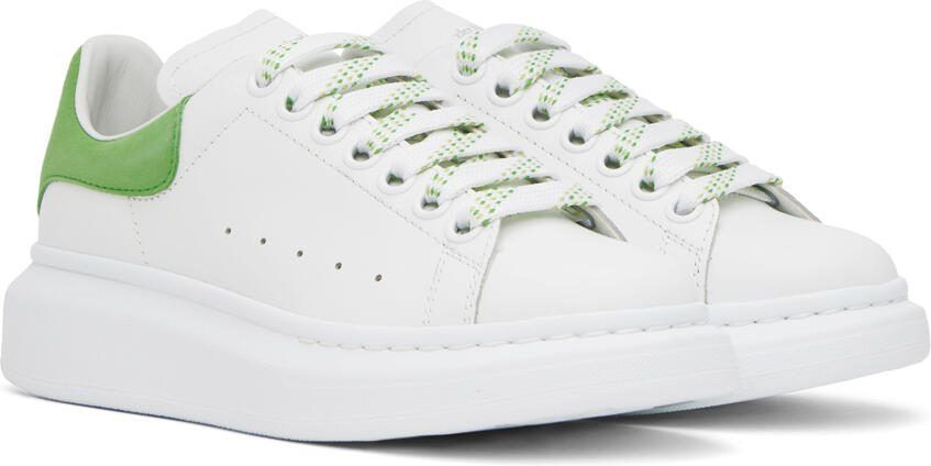 Alexander McQueen White  Green Oversized Sneakers - Picture 2