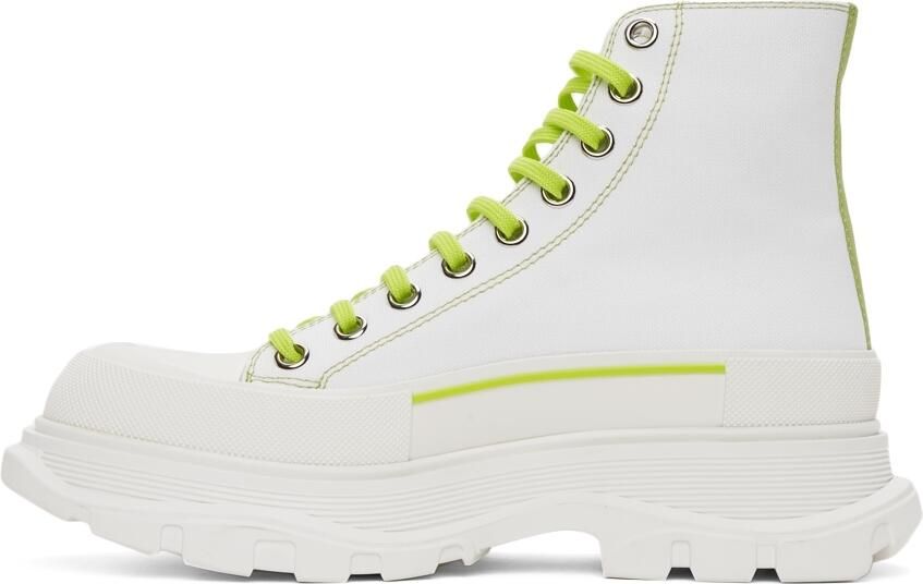 Alexander McQueen White  Green Tread Slick High Sneakers - Picture 4