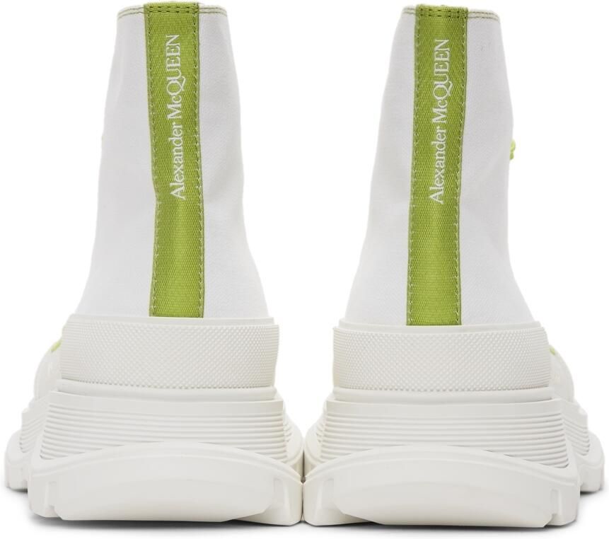 Alexander McQueen White  Green Tread Slick High Sneakers