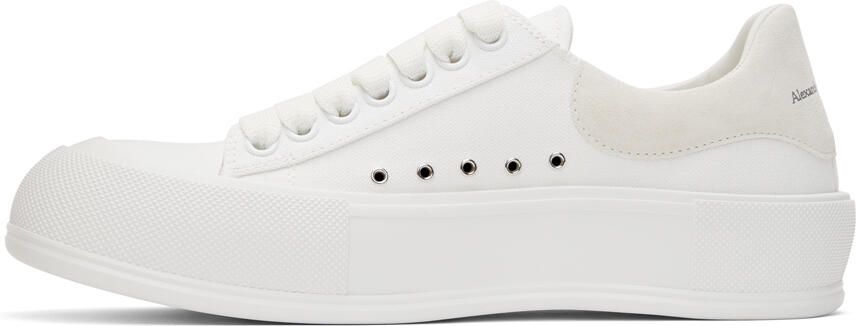 Alexander McQueen White  Off-White Deck Plimsoll Sneakers - Picture 4