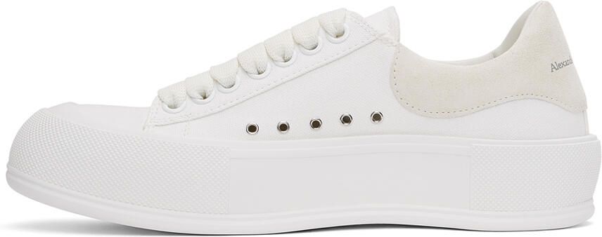 Alexander McQueen White  Off-White Deck Plimsoll Sneakers - Picture 4
