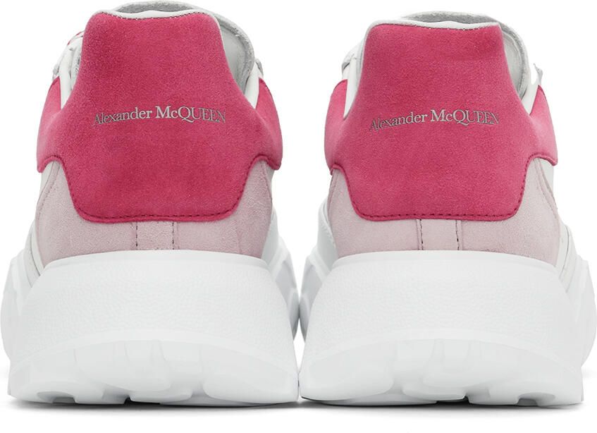 Alexander McQueen White  Pink Court Trainer Sneakers - Picture 2
