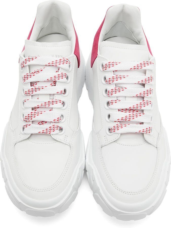 Alexander McQueen White  Pink Court Trainer Sneakers