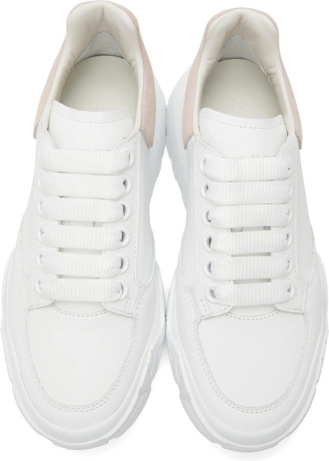 Alexander McQueen White  Pink Court Trainer Sneakers