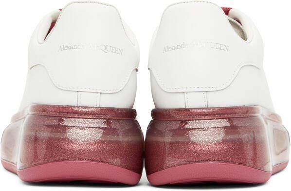 Alexander McQueen White  Pink Glitter Oversized Sneakers - Picture 4