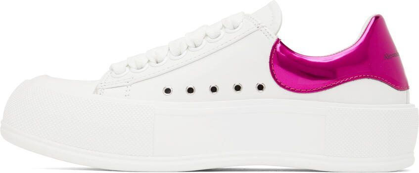 Alexander McQueen White  Pink Oversized Sneakers - Picture 3