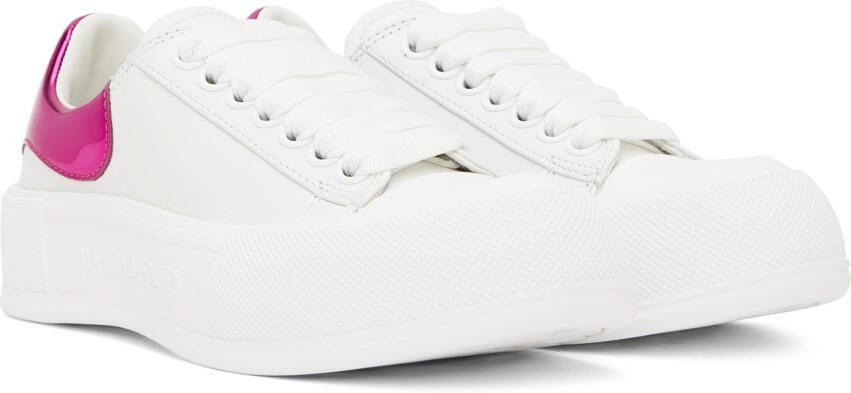 Alexander McQueen White  Pink Oversized Sneakers - Picture 2