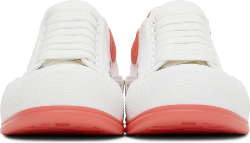 Alexander McQueen White  Pink Plimsoll Sneakers - Picture 3