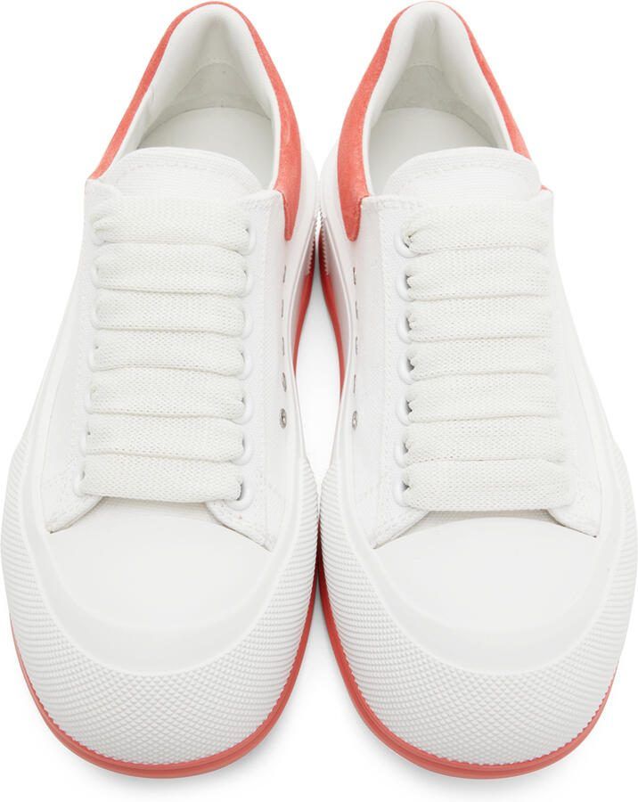 Alexander McQueen White  Pink Plimsoll Sneakers