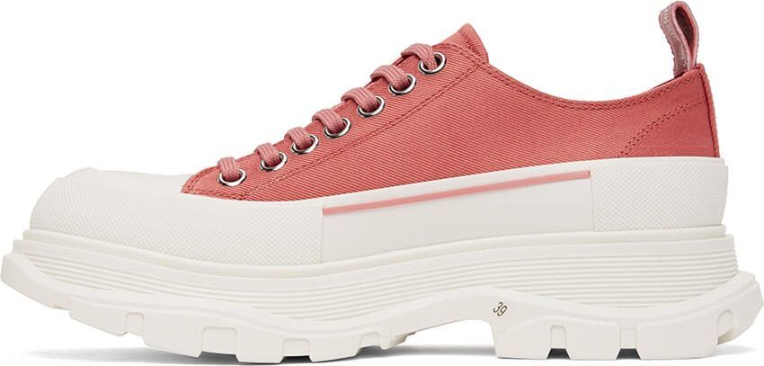 Alexander McQueen White  Pink Tread Slick Sneakers - Picture 3