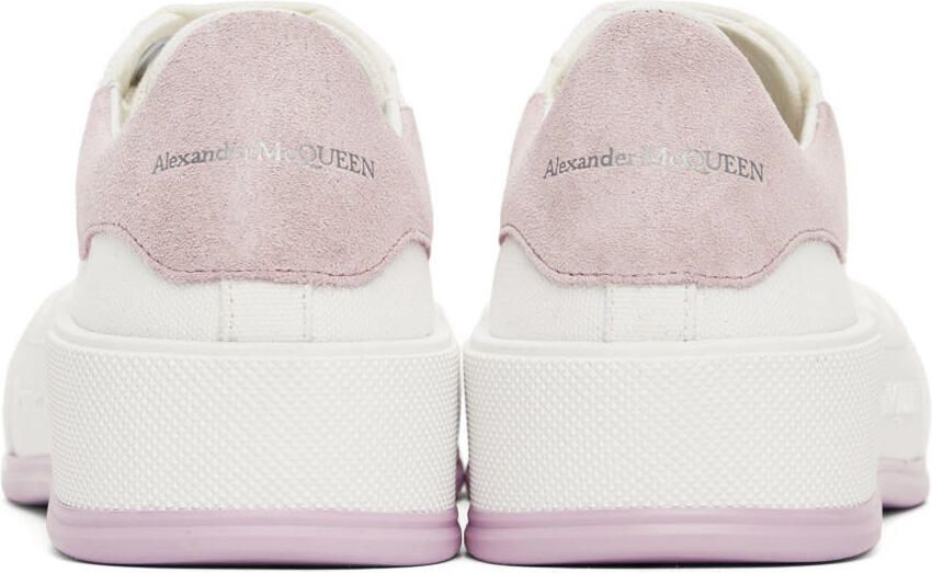 Alexander McQueen White  Purple Deck Lace Plimsoll Sneakers - Picture 2