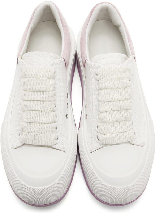 Alexander McQueen White  Purple Deck Lace Plimsoll Sneakers