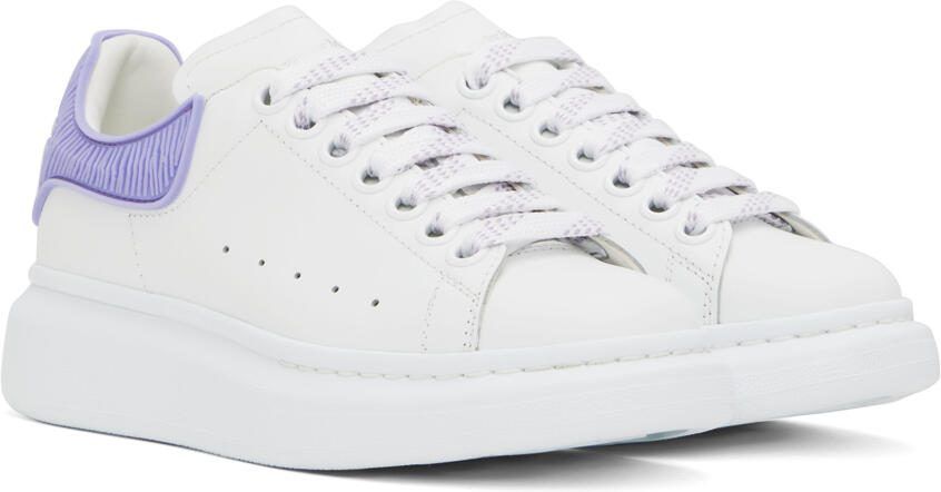 Alexander McQueen White  Purple Oversized Sneakers - Picture 2