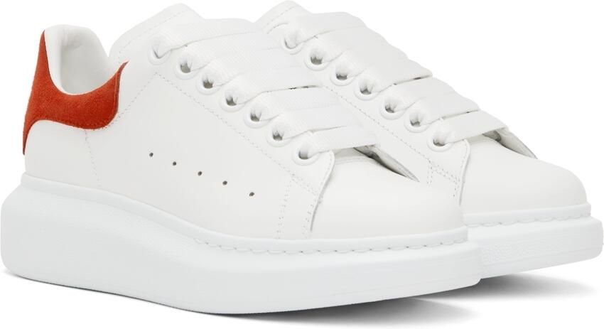 Alexander McQueen White  Red Oversized Sneakers - Picture 2