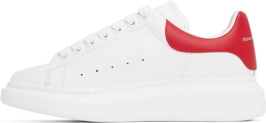 Alexander McQueen White  Red Oversized Sneakers - Picture 3