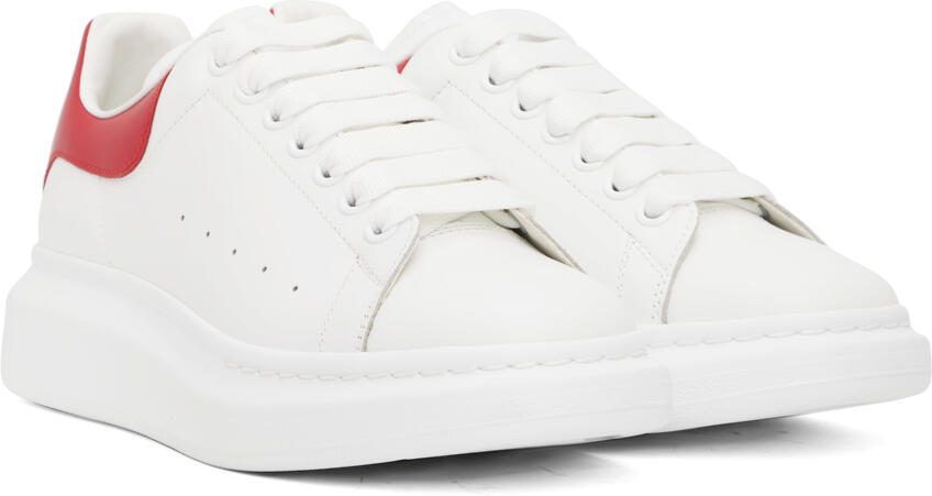 Alexander McQueen White  Red Oversized Sneakers - Picture 2