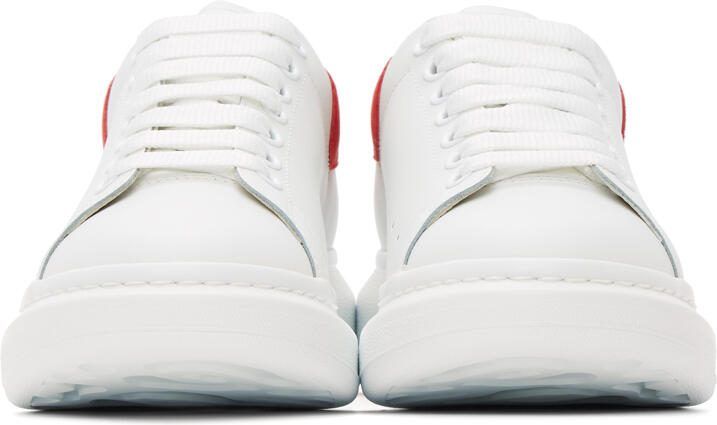 Alexander McQueen White  Red Oversized Sneakers - Picture 3