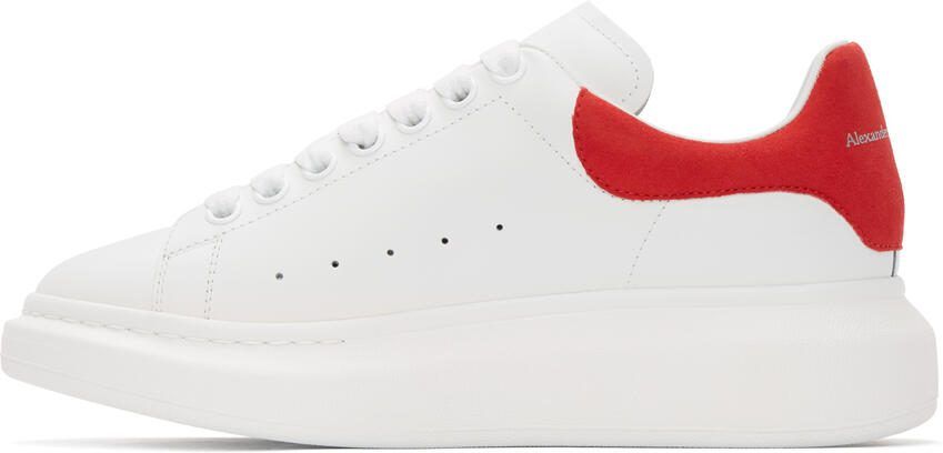 Alexander McQueen White  Red Oversized Sneakers - Picture 2